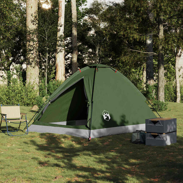 vidaXL Tente de camping &agrave; d&ocirc;me 4 personnes vert olive imperm&eacute;able