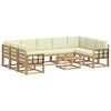 vidaXL Ensemble de canap&eacute;s d'ext&eacute;rieur 10 pc Blanc et cr&egrave;me Polyester