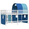 vidaXL Lit mezzanine enfants avec tunnel sans matelas bleu 80x200 cm