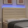 vidaXL T&ecirc;te de lit LED avec bandes LED Cr&egrave;me 144 cm tissu