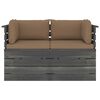 vidaXL Canap&eacute; palette de jardin 2 places avec coussins Bois de pin