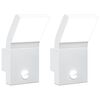 vidaXL Appliques murales LED d'ext&eacute;rieur avec capteurs 2 pcs blanc