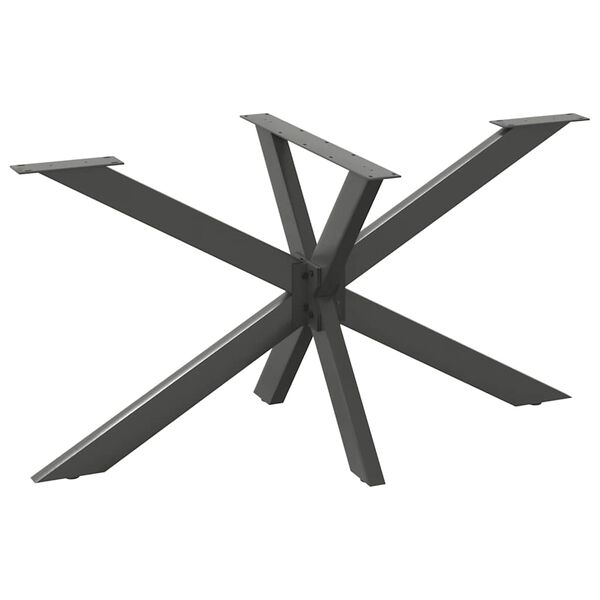 vidaXL Pied de table &agrave; manger en forme d'araign&eacute;e, anthracite, 150 x 78 x (72-73) cm, acier