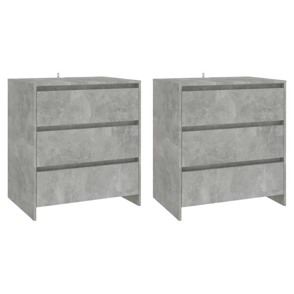 vidaXL Buffets 3 pcs Gris b&eacute;ton Bois d'ing&eacute;nierie
