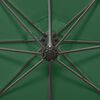 vidaXL Parasol de jardin en porte-&agrave;-faux et m&acirc;t et lumi&egrave;res LED vert