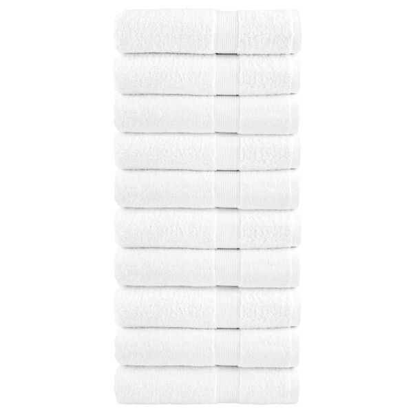 vidaXL Serviettes de douche de qualit&eacute; sup&eacute;rieure SOLUND 10 pcs blanc