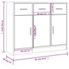 vidaXL Buffet gris béton 91x28x75 cm bois d'ingénierie