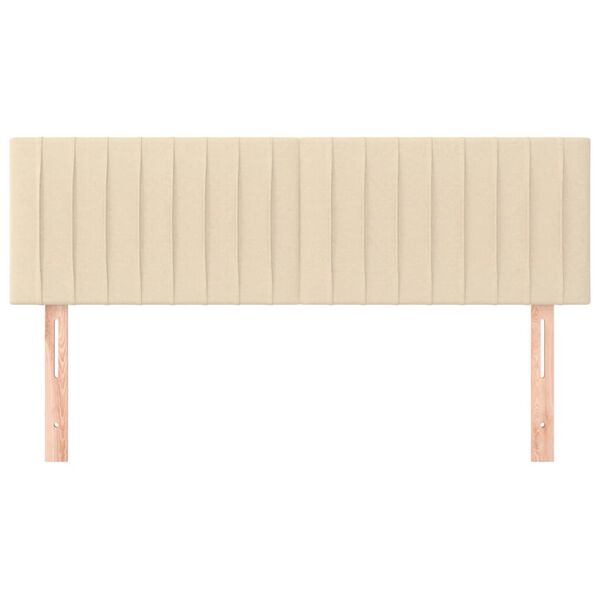 vidaXL T&ecirc;tes de lit Cr&egrave;me 144x5x78/88 cm Tissu