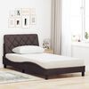vidaXL Lit avec matelas marron foncé 100x200 cm tissu