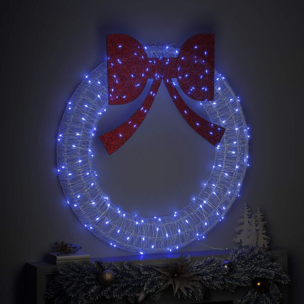 vidaXL Couronne avec 150 LED Bleu 120 cm Acrylique