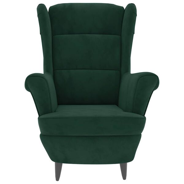 vidaXL Fauteuil vert fonc&eacute; velours