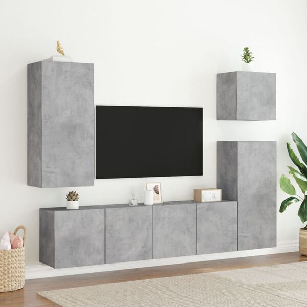 vidaXL Meubles TV muraux 2 pcs gris b&eacute;ton 80x30x41 cm