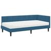 vidaXL Cadre de lit d'angle avec matelas 2 pcs Bleu Velours