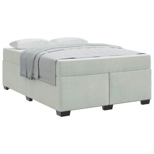 vidaXL Cadre de lit avec matelas Gris clair 140 x 200 cm tissu