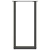 vidaXL Pieds de table console en U, 2 pi&egrave;ces, anthracite, 28 x (72-73) cm, acier