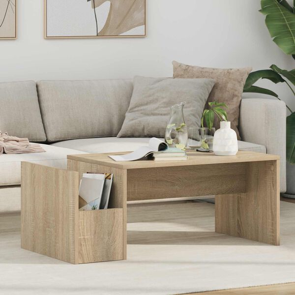 vidaXL Table basse Ch&ecirc;ne Sonoma 90 x 45 x 35 cm Bois d'ing&eacute;nierie