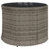 vidaXL Salon de jardin 3 pcs demi-rond gris résine tressée