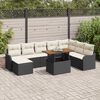 vidaXL Ensemble de canap&eacute; de jardin 9 pcs Noir Poly rotin
