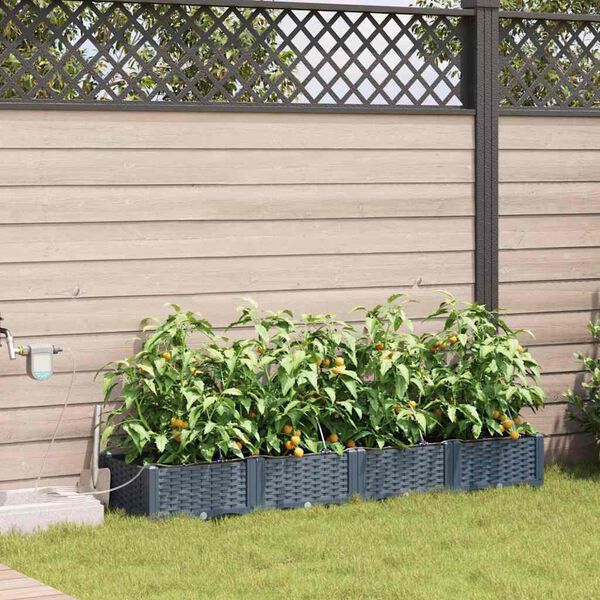 vidaXL Cache-pot de jardin 4 pcs Gris Clair Acier
