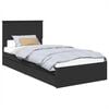 vidaXL Lit de Rangement Noir 100 x 200 cm Bois d'ing&eacute;nierie