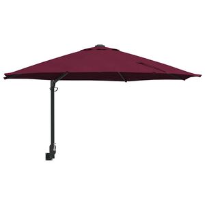 vidaXL Parasol de jardin Rouge et Noir 248 x 248 x 148 cm