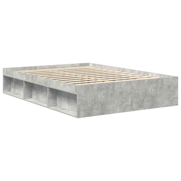 vidaXL Cadre de lit sans matelas gris b&eacute;ton 150x200 cm