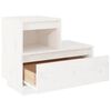 vidaXL Table de chevet Blanc 60x34x51 cm Bois de pin solide