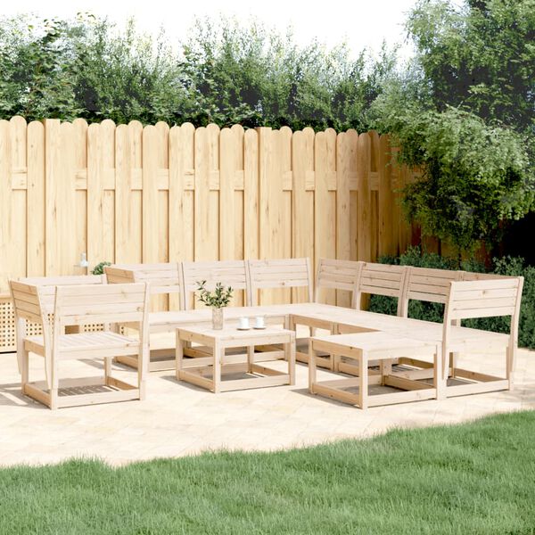 vidaXL Salon de jardin 8 pcs Bois de pin massif