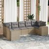 vidaXL Salon de jardin avec coussins 7 pcs beige r&eacute;sine tress&eacute;e