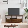 vidaXL Meuble TV ch&ecirc;ne marron 102x33x45 cm bois d'ing&eacute;nierie et fer