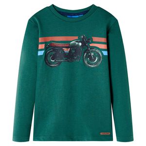 T-shirt enfants &agrave; manches longues vert 92