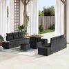 vidaXL Ensemble de canap&eacute; de jardin avec coussin 9 pcs Noir Poly rotin