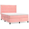 vidaXL Sommier &agrave; lattes de lit avec matelas Rose 140x190 cm Velours