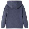 Sweat-shirt &agrave; capuche fermeture &eacute;clair enfants bleu fonc&eacute; m&eacute;lang&eacute; 104