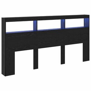 vidaXL T&ecirc;te de lit Ch&ecirc;ne noir 200 x 17 x 102 cm Bois d'ing&eacute;nierie