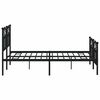 vidaXL Cadre de lit métal sans matelas avec pied de lit noir 135x190cm