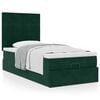 vidaXL Cadre de lit ottoman avec matelas vert fonc&eacute; 80x200 cm velours