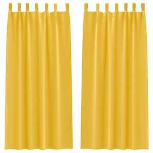 vidaXL Rideaux occultants avec anneaux 2 pc Jaune moutarde Polyester