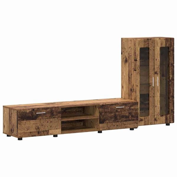 vidaXL Ensemble meuble TV FLORIN Bois ancien Bois d'ing&eacute;nierie