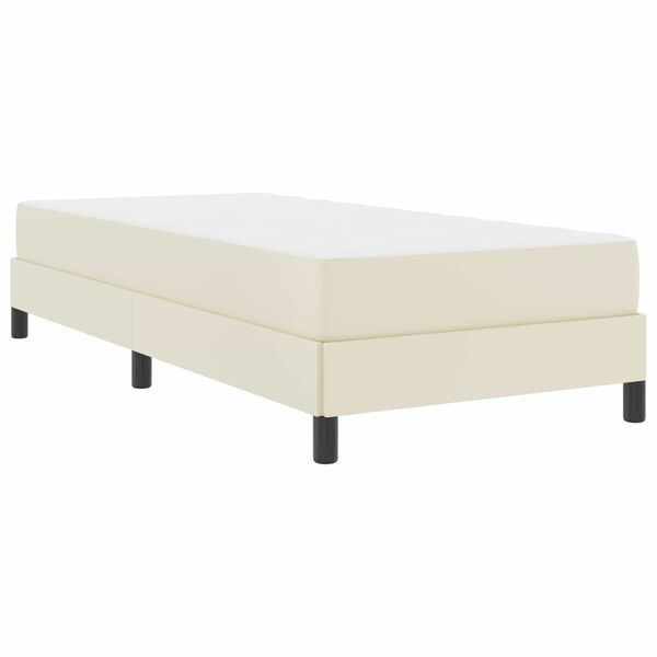 vidaXL Cadre de lit avec matelas Cr&egrave;me 90 x 200 cm tissu