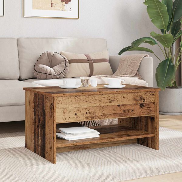 vidaXL Table basse Bois Ancien 80 x 50,5 x 41,5 cm Bois d'ing&eacute;nierie