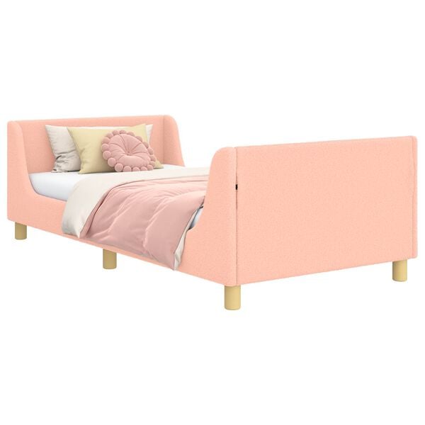 vidaXL Cadre de lit pour enfants avec tête de lit Rose 90 x 200 cm
