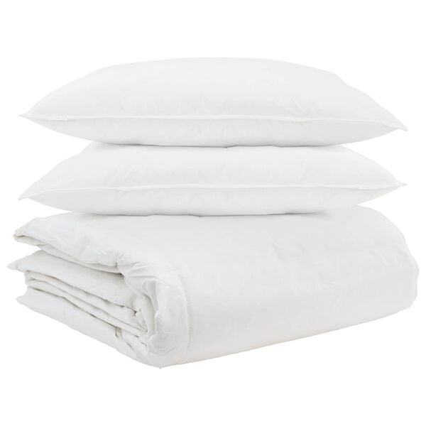 vidaXL Ensemble de Duvet avec oreiller 3 pcs Blanc Plume de canard