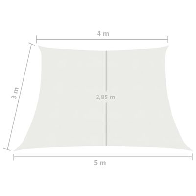 vidaXL Voile d'ombrage 160 g/m² Blanc 4/5x3 m PEHD