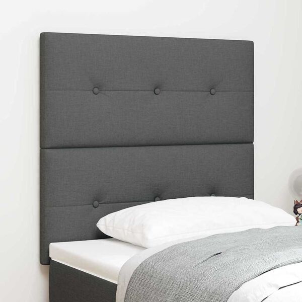 vidaXL T&ecirc;te de lit LED avec t&ecirc;te de lit Gris fonc&eacute; 90 cm Polyester