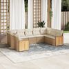 vidaXL Salon de jardin avec coussins 8 pcs beige r&eacute;sine tress&eacute;e