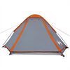 vidaXL Tente de camping à dôme 4 personnes gris et orange imperméable