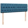 vidaXL Cadre de lit ottoman avec matelas bleu fonc&eacute; 140x190 cm velours
