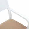 vidaXL Chaises à manger coussins 2 pcs blanc bois massif caoutchouc
