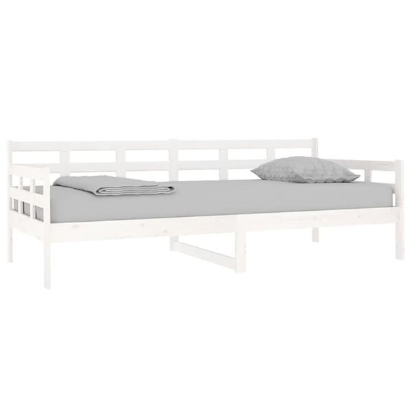 vidaXL Lit de jour sans matelas blanc bois de pin massif 90x200 cm